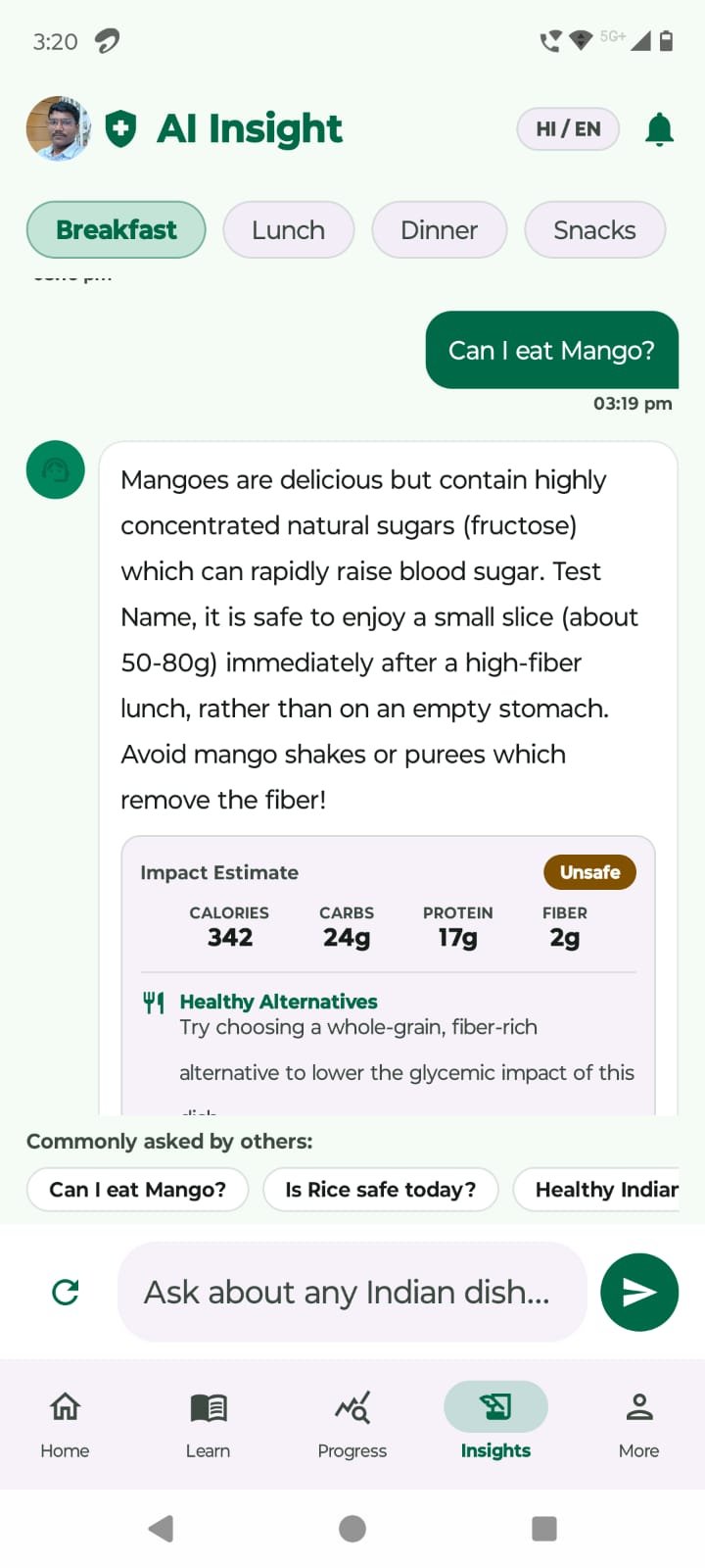 AI Nutrition Insights & Meal Coaching