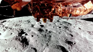 Blue Ghost orbiting moon surface in Jan 2025